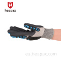 Hespax nitrile arenoso anti impacto guantes de trabajo de trabajo TPR